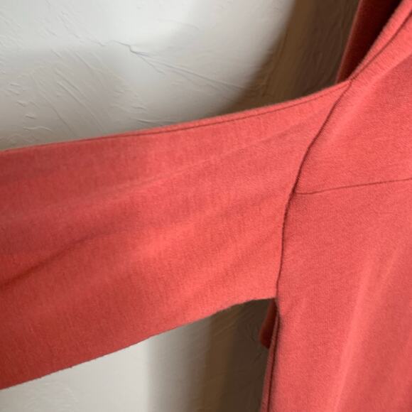 PureJill J Jill Coral Brick Stretch Dress Sz XL Wrap Tie Waist - Picture 7 of 9